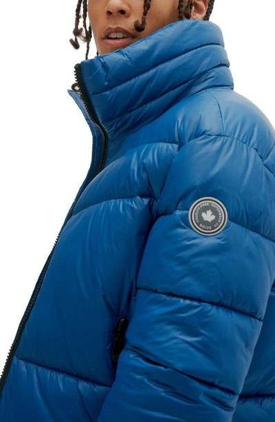 Noize Kobe Insulated Puffer Coat In Steel