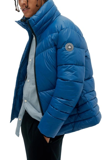 Noize Kobe Insulated Puffer Coat In Steel