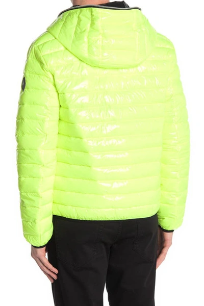 Noize Lightweight Hoodie Puffer Jacket In Neon Yellow