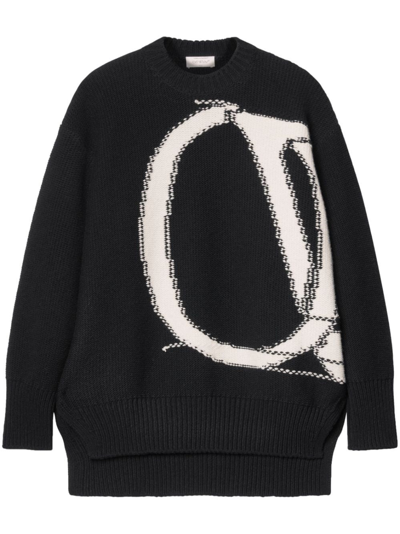 Shop Off-white Ow Maxi Sweater With Logo In Black