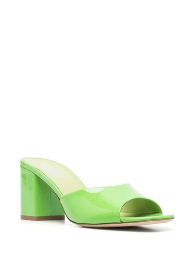 Shop Paris Texas 'anja' Green Mules With Block Heel In Patent Leather Woman