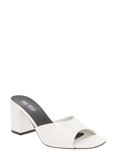 Shop Paris Texas 'anja' White Mules With Block Heel In Patent Leather Woman