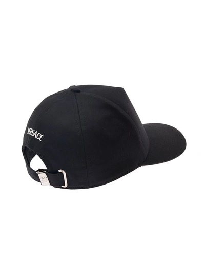 Shop Versace 'medusa' Black Baseball Cap With Studs In Cotton Man