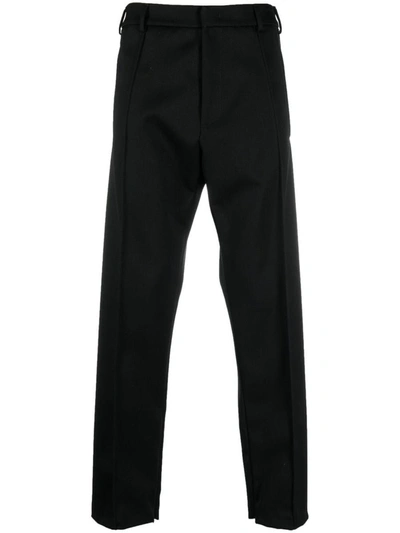 Shop 424 Tailored Straight-leg Trousers In Black