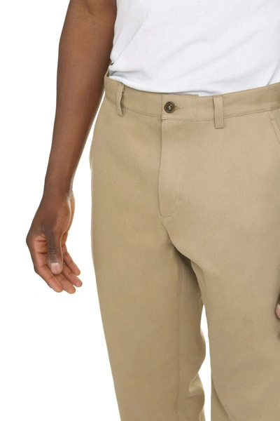 Shop Apc A.p.c. Cotton Trousers In Beige