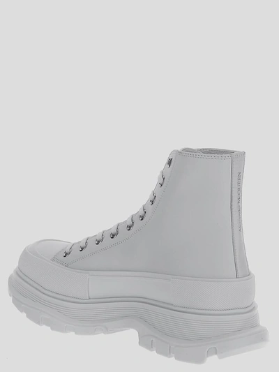 Shop Alexander Mcqueen Ankle Boots In <p> White Ankle Boots In Leather