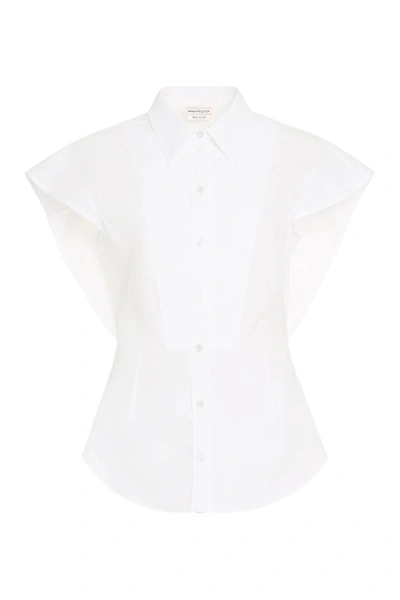 Shop Alexander Mcqueen Cotton Poplin Shirt In White