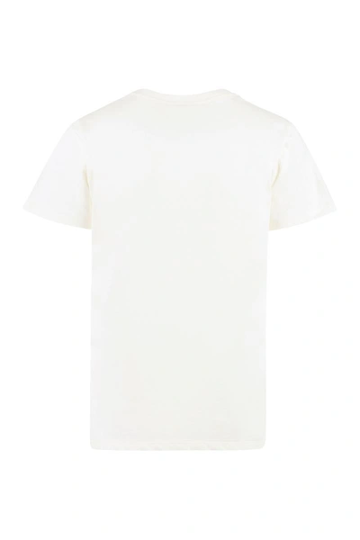 Shop Alexander Mcqueen Logo Cotton T-shirt In Ivory