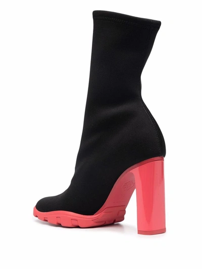 Shop Alexander Mcqueen Slim Tread Ankle Boots In Black