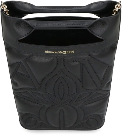 Shop Alexander Mcqueen The Bow Leather Mini Bag In Black