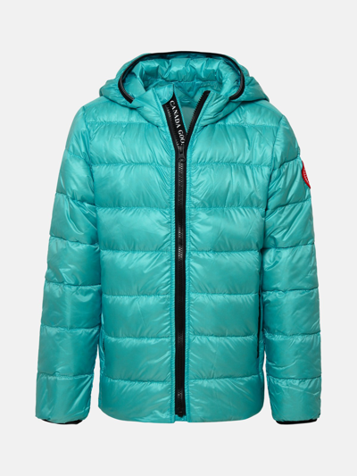 Shop Canada Goose 'crofton' Teal Recycled Nylon Down Jacket In Light Blue