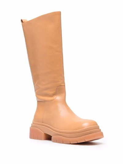 Shop Ash Leather Boots In Camel