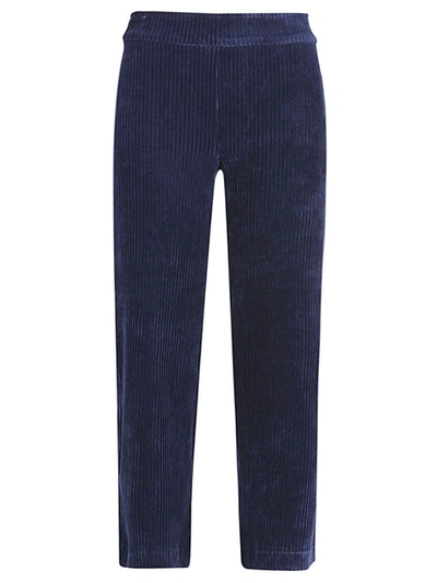 Shop Avenue Montaigne Cropped Corduroy Trousers In Blue