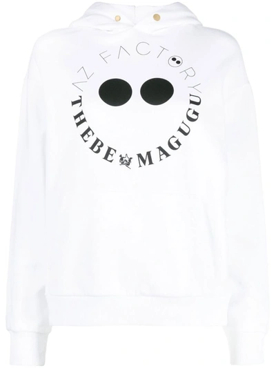 Shop Az Factory By Thebe Magugu Az Factory X Thebe Magugu Logo Cotton Hoodie In White