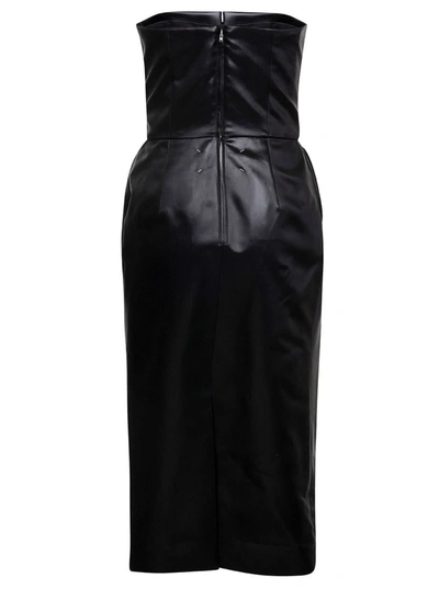 Shop Maison Margiela Back Sleeveless Bustier Midi Dress In Acetate Woman In Black