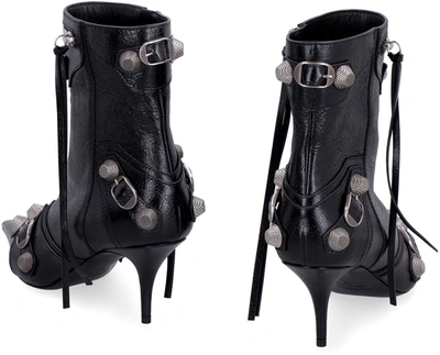 Balenciaga Cagole 50 Ankle Boots In Lamb Leather In Black