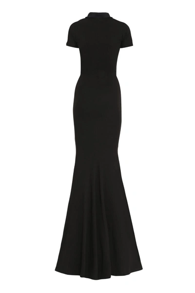 Shop Balenciaga Cotton Long Dress In Black