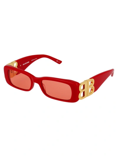 Shop Balenciaga Sunglasses In 003 Red Gold Red