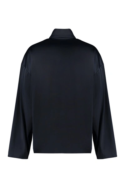Shop Balenciaga Tracksuit Jersey Full-zip Jacket In Blue