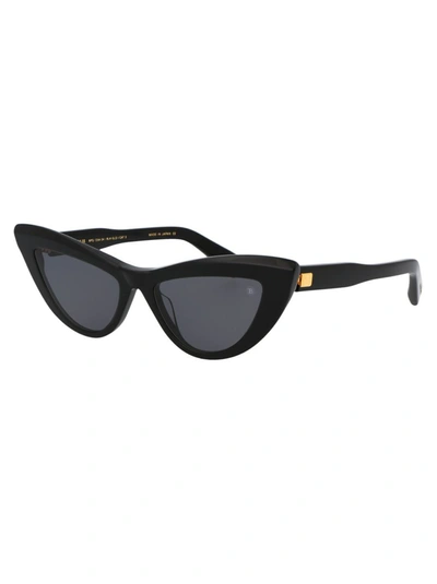 Shop Balmain Sunglasses In Black Gold