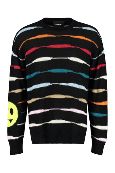Shop Barrow Striped Crew-neck Sweater In Black