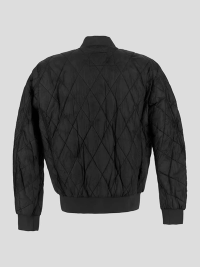 Shop Bdp Coats In <p>bpd Bomber Jacket Black Nylon With Quiltedt Texture And Two Front Pockets With Flaps