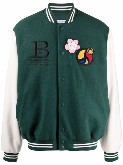 Shop Bel-air Athletics Embroidered Logo Bomber Jacket In Green