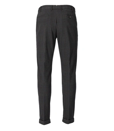 Shop Berwich Retro Elax Check Ash Grey Trousers