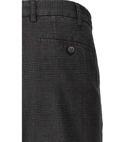 Shop Berwich Retro Elax Check Ash Grey Trousers