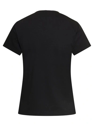 Shop Noir Kei Ninomiya Black Crewneck T-shirt With Zip Detail In Cotton Jersey Woman Noir Kei Ninomya