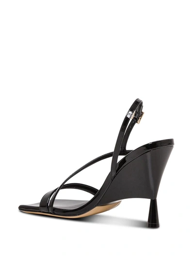 Shop Gia Borghini Black Shiny Leather Rosie 5 Sandals