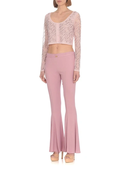 Blumarine Synthetic Fibers Trousers In Pink
