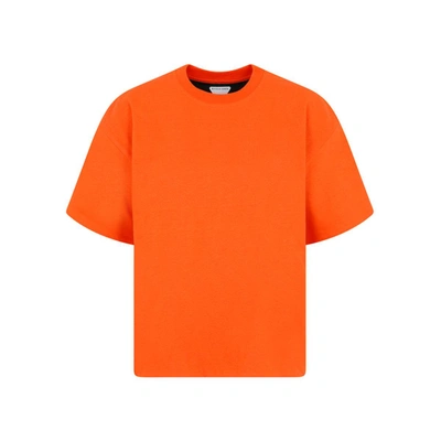 Shop Bottega Veneta Jersey T-shirt Tshirt In Yellow &amp; Orange