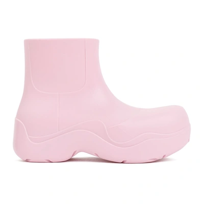 Shop Bottega Veneta Puddle Boot Shoes In Pink &amp; Purple