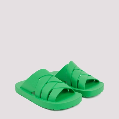 Shop Bottega Veneta Rubber Sandals Shoes In Green