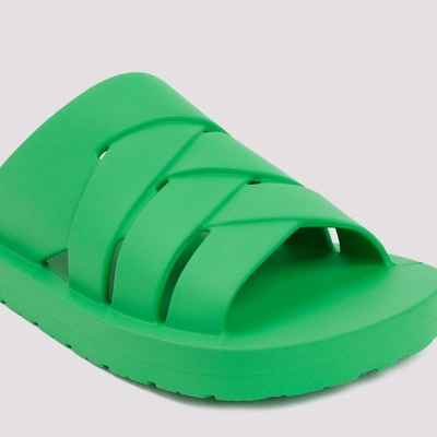 Shop Bottega Veneta Rubber Sandals Shoes In Green