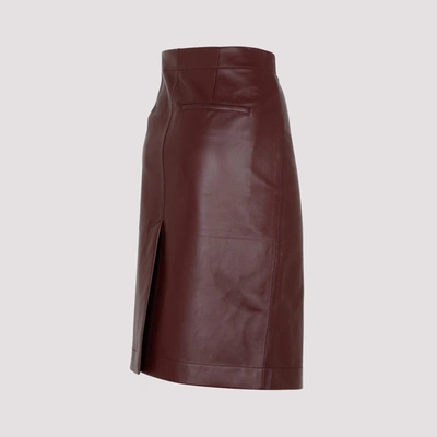 Shop Bottega Veneta Soft Leather Skirt In Red