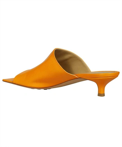 Shop Bottega Veneta Stretch Leather Mules In Orange