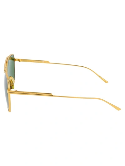 Shop Bottega Veneta Sunglasses In 004 Gold Gold Green