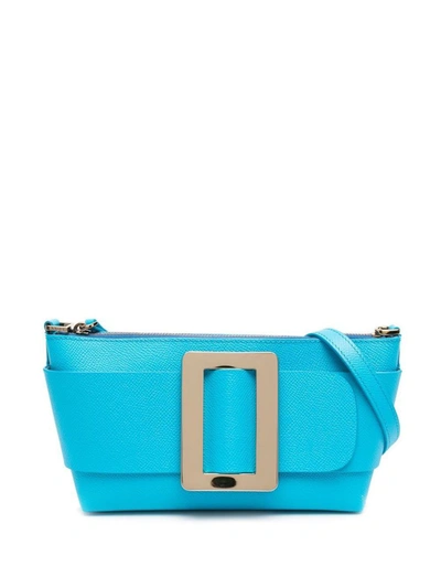 Shop Boyy Buckle Pouchette Leather Handbag In Clear Blue