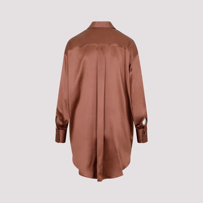 Shop Brunello Cucinelli Silk Shirt In Brown
