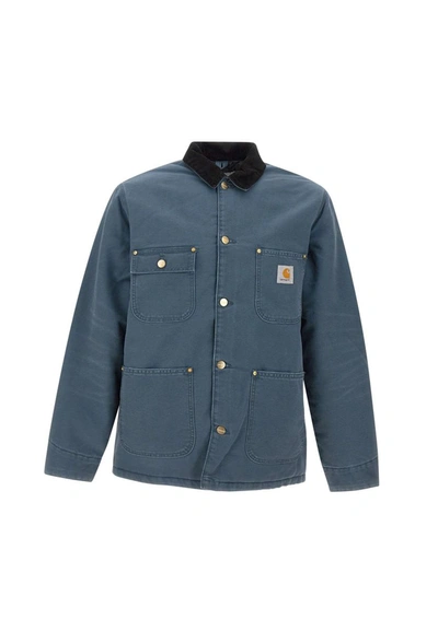 Shop Carhartt Wip "og Chore Coat" Jacket In Blue