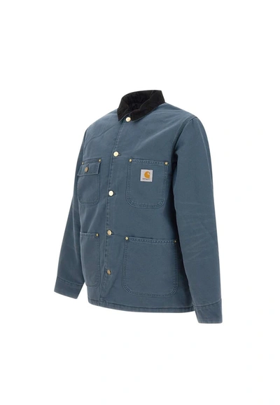 Shop Carhartt Wip "og Chore Coat" Jacket In Blue