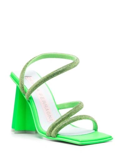 Shop Chiara Ferragni Cf Star Strass Heel Sandals In Green