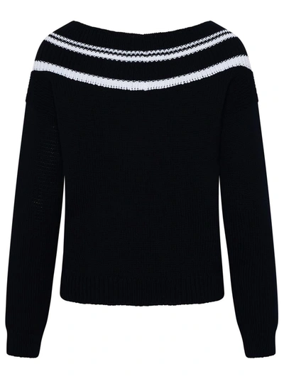 Shop Charlott Black Cotton Sweater In Navy