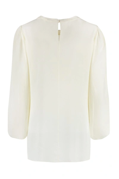 Chloé Silk Crepe De Chine Blouse In Ivory
