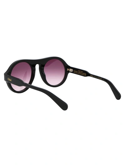 Shop Chloé Sunglasses In 001 Black Black Red