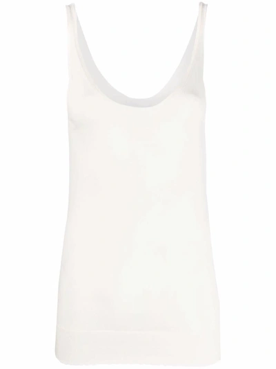 Shop Chloé Wool Sleeveless Top In White