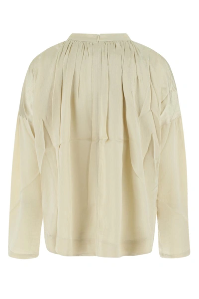 Co Ruched-detail Round-neck Blouse In Ivory
