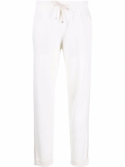 Shop Colombo Cashmere Drawstring Trousers In White